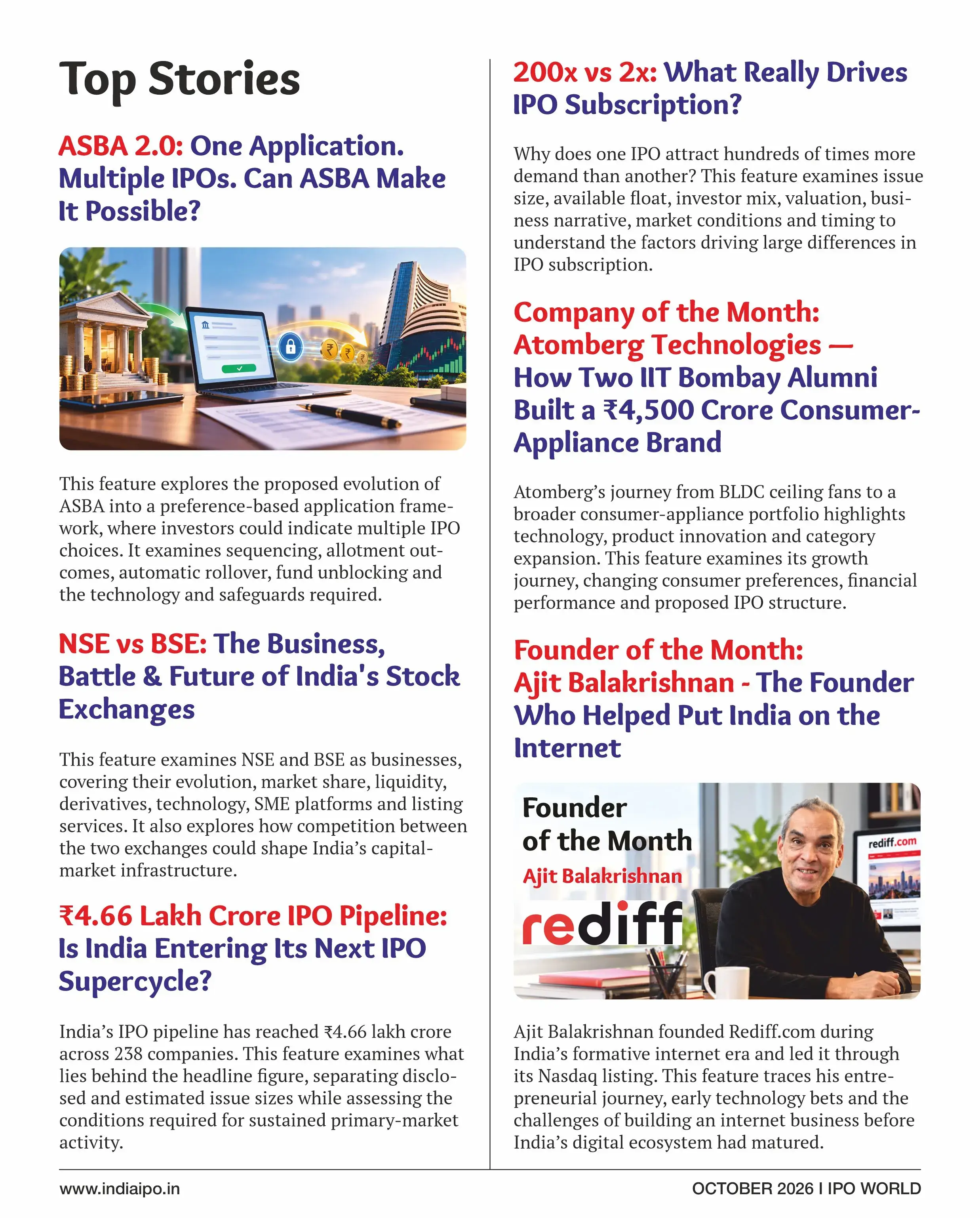 IPO World Magazine top stories page